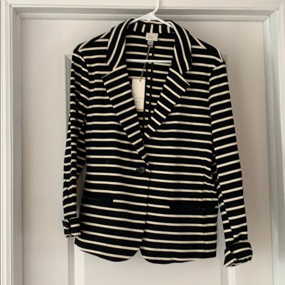 Black and white striped blazer